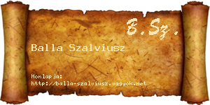 Balla Szalviusz névjegykártya